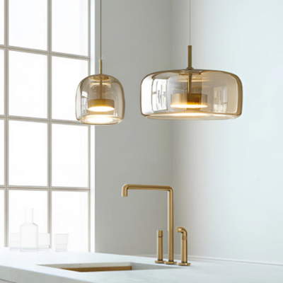 Suspension Moderne Le Trio de Hailie – Ensemble de Lampes Suspendues en Verre et Métal