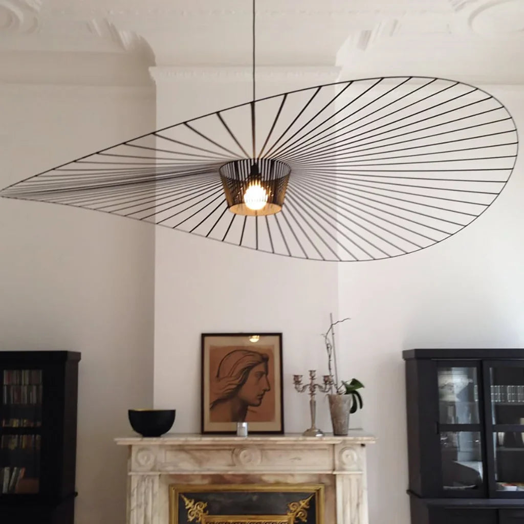 Suspension Moderne Rosland Vertigo - Design Chapeau de Paille Élégant et Unique