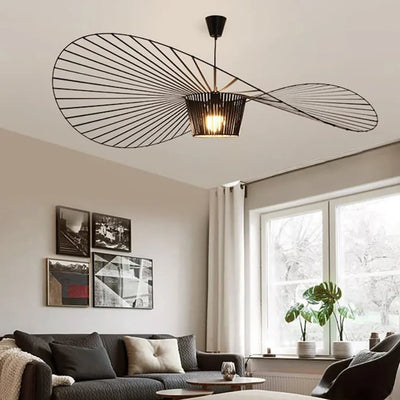 Suspension Moderne Rosland Vertigo - Design Chapeau de Paille Élégant et Unique