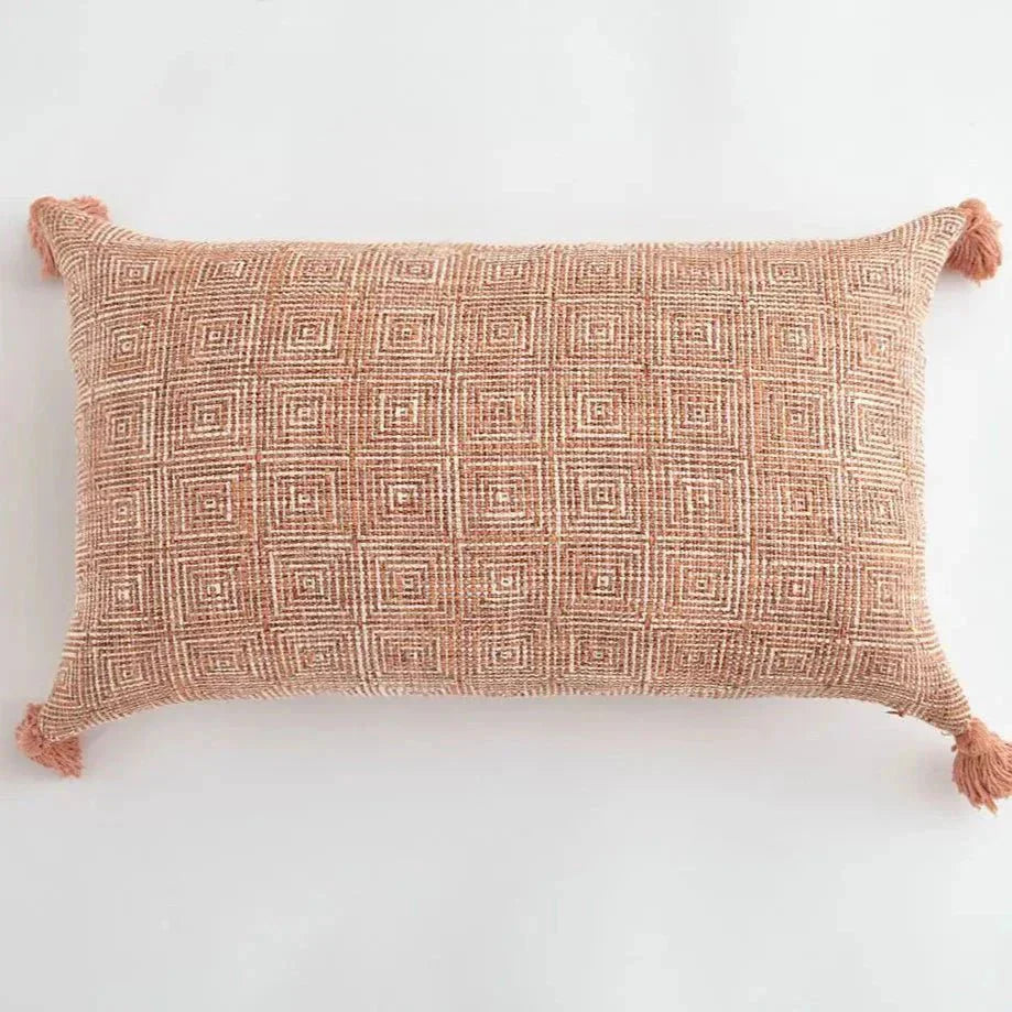 Soulety - Housse de Coussin Décorative avec Franges en Lin - Soulety