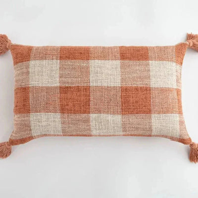 Soulety - Housse de Coussin Décorative avec Franges en Lin - Soulety